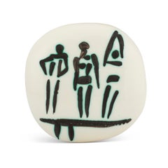 Pablo Picasso Madoura Ceramic Plaque 'Trois personnages sur tremplin' Ramié 375