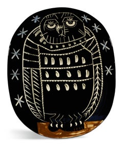 Pablo Picasso Madoura Ceramic Plate 'Hibou brillant' Ramié 285