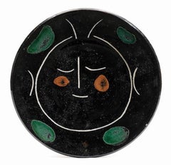 Pablo Picasso Madoura Ceramic Plate 'Service visage noir' Ramié 41