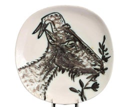 Pablo Picasso Madoura Ceramic Plate 'Tete de Chevre de Profil' Ramié 111