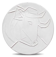 Vintage Pablo Picasso Madoura Ceramic Plate - Tête de taureau Ramié 329