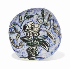 Pablo Picasso Madoura Ceramic Plate - Vase Au Bouquet  Ramié 304