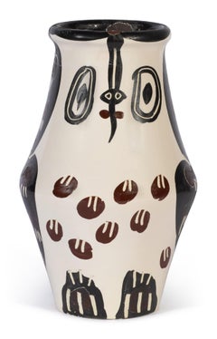 Pablo Picasso Madoura Ceramic Vase 'Hibou marron noir' Ramié 123