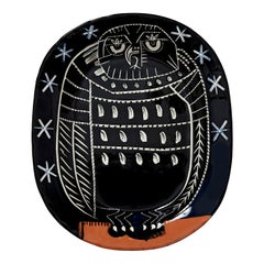 Pablo Picasso Madoura 'Hibou brillant' (A. R. 285) Owl Ceramic Plate 1955