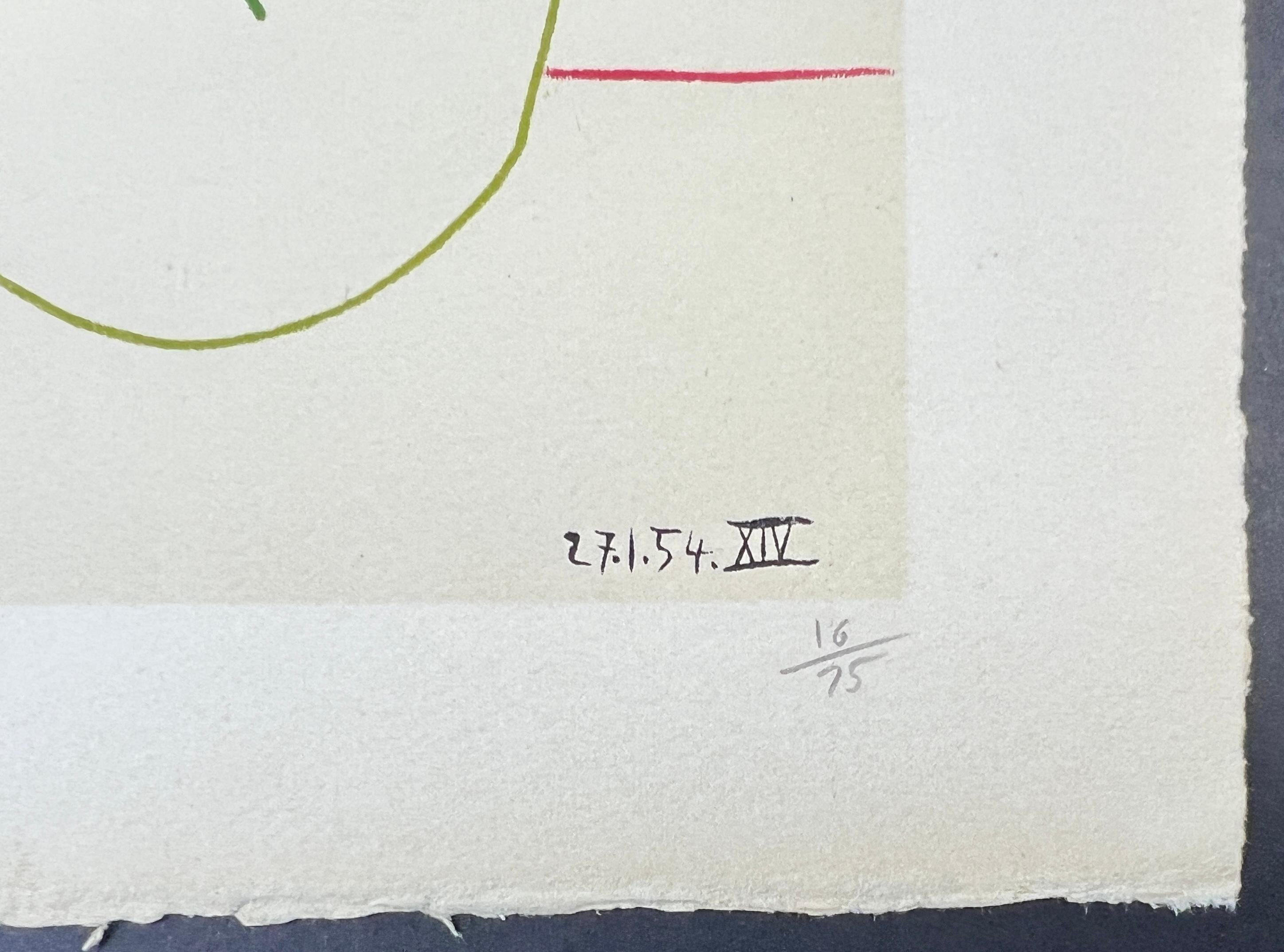 Pablo Picasso – Man and Woman Sitting – hand-signed Color Lithograph - 1954 4