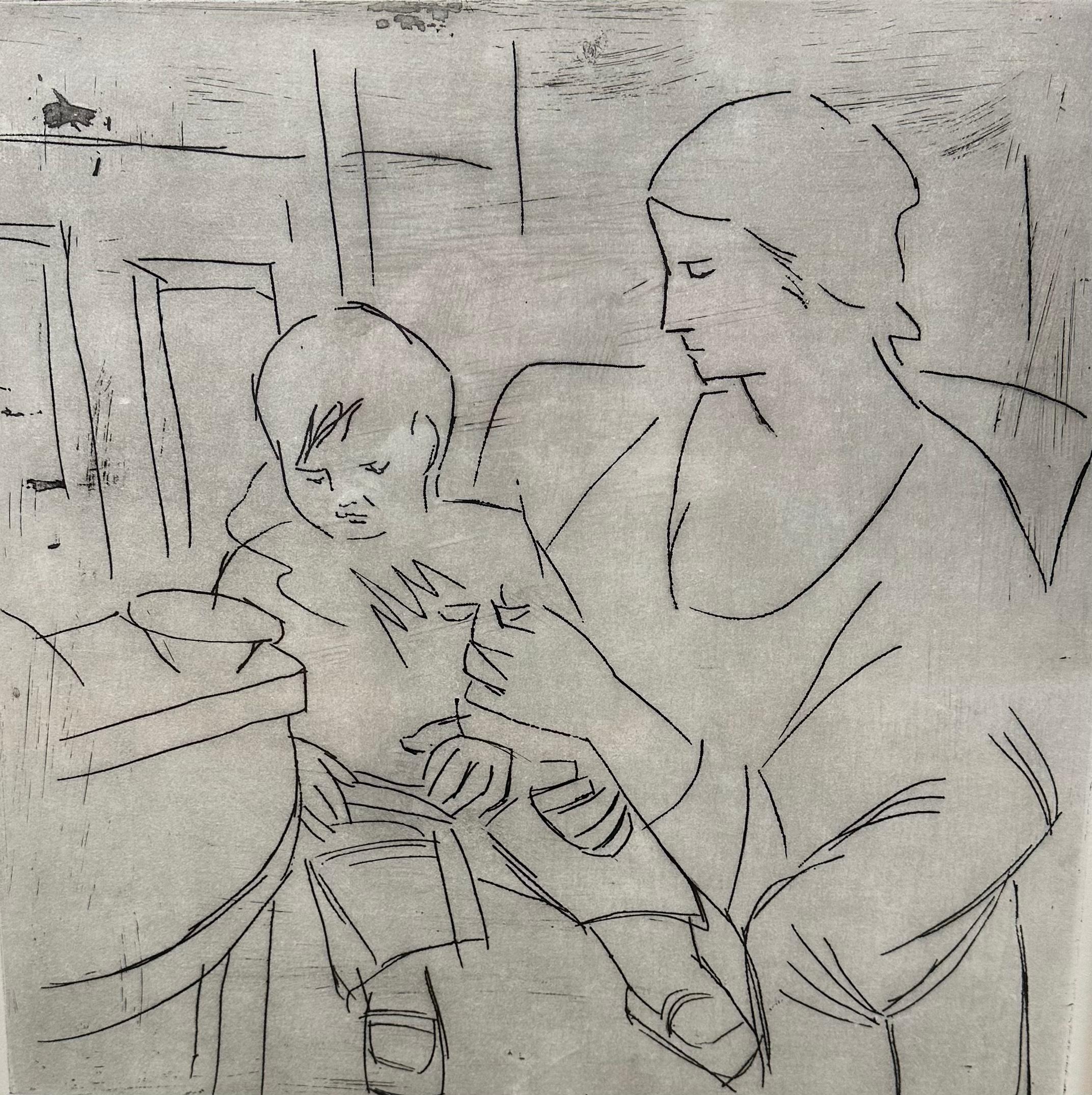 Pablo Picasso
Maternité, 1924
Original etching on Arches paper
Hand signed and numbered 15/50 from the edition of 50
Bloch 70
Paper: 22 5/8 x 28 inches
Framed Dimensions: 34 x 33 inches
