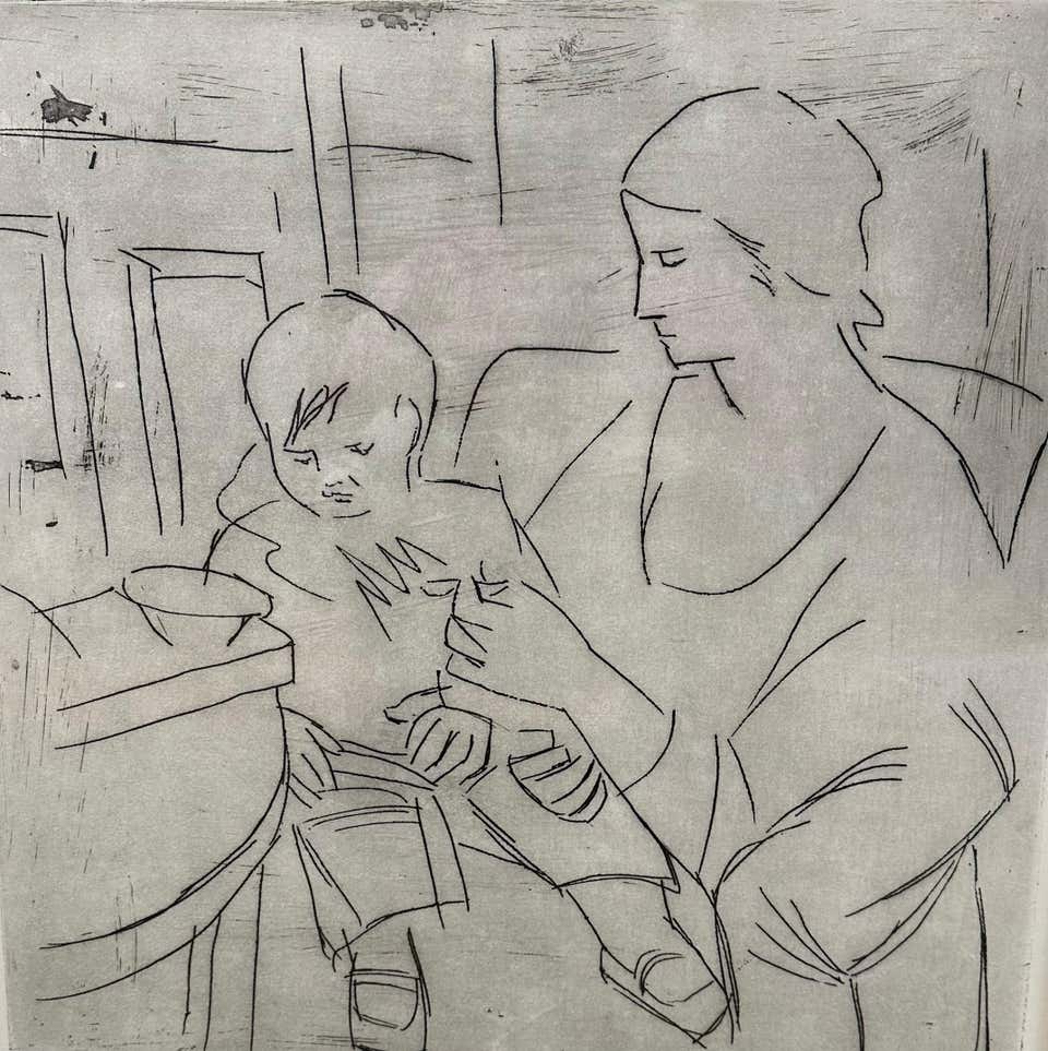Pablo Picasso, Maternité, etching, hand signed