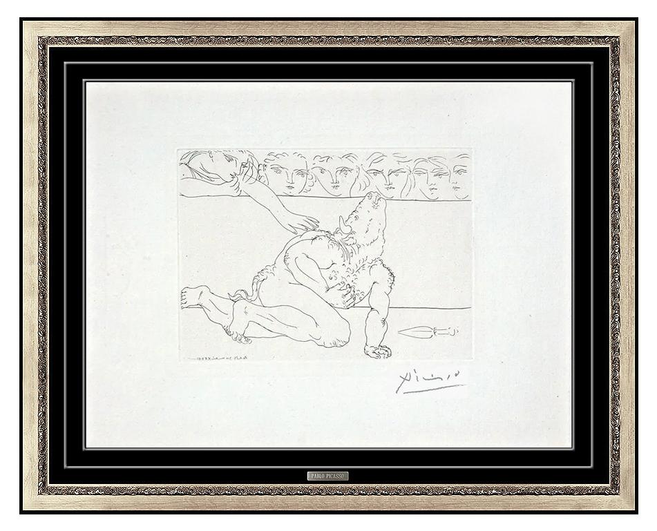 Pablo Picasso Authentic, Hand Signed Etching, Professionally Custom framed and listed with the Submit Best Offer option

Accepting Offers Now:  Up for sale here we have an Original Etching on Montval paper by Pablo Picasso, with the Vollard