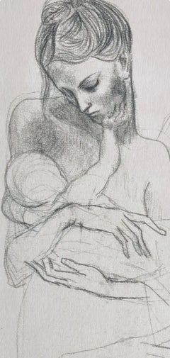 Pablo Picasso, Mutter und Kind, aus Fünfzehn Zeichnungen, 1946 (after) Pablo Picasso
