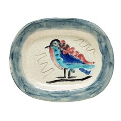 Pablo Picasso 'Oiseau polychrome' (A. R. 33) Polychrome bird Madoura Plate 1947