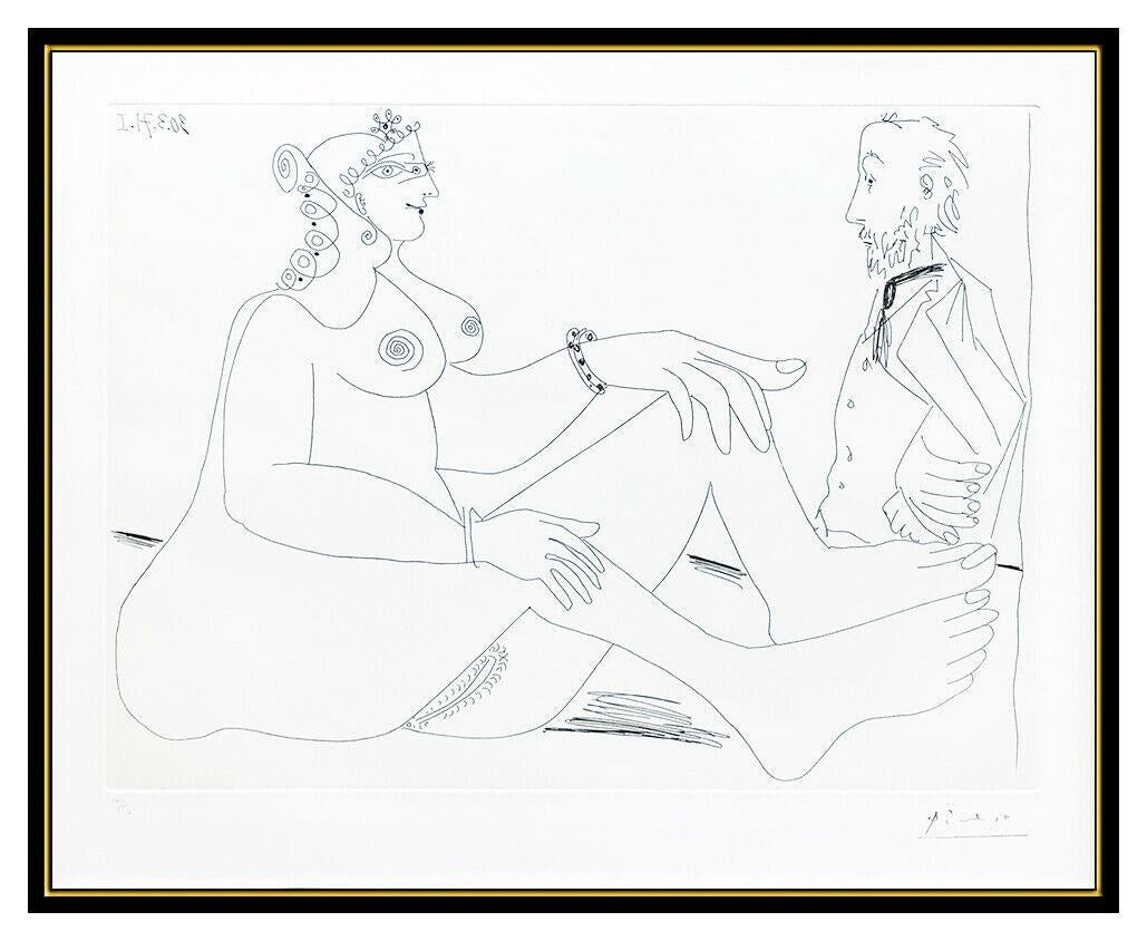 Pablo Picasso Original Etching Dry Point Nude Female Portrait Degas Cubism Art 1
