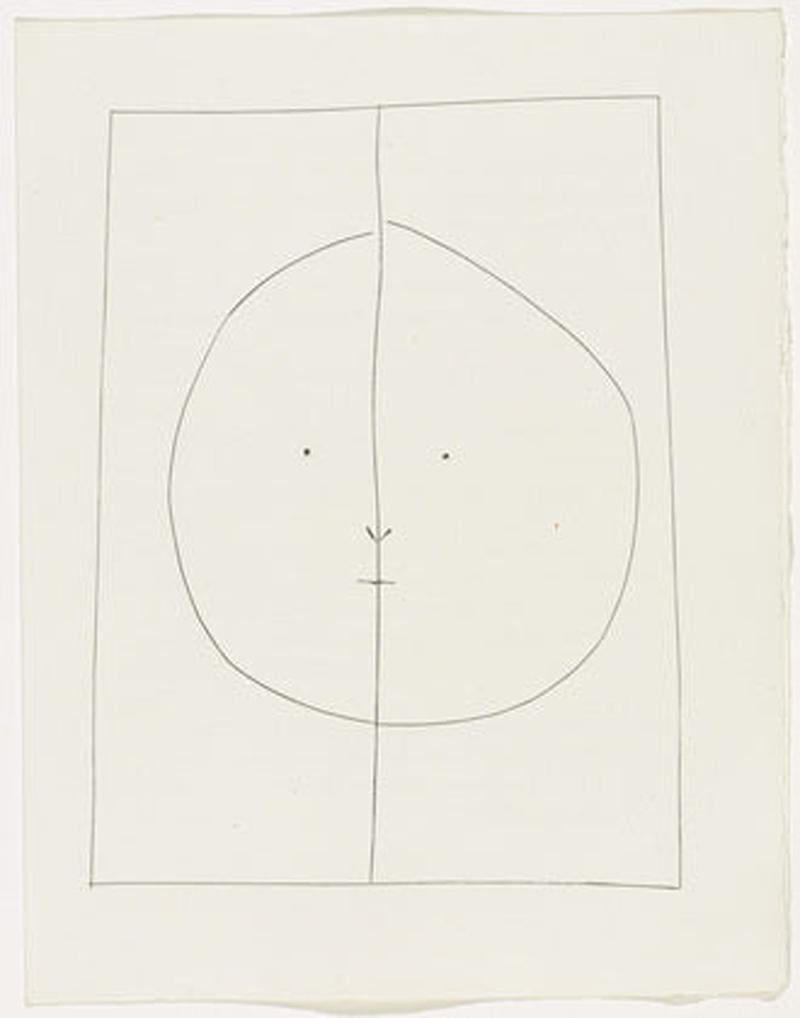 Ovaler Kopf von Pablo Picasso mit Dividing Line