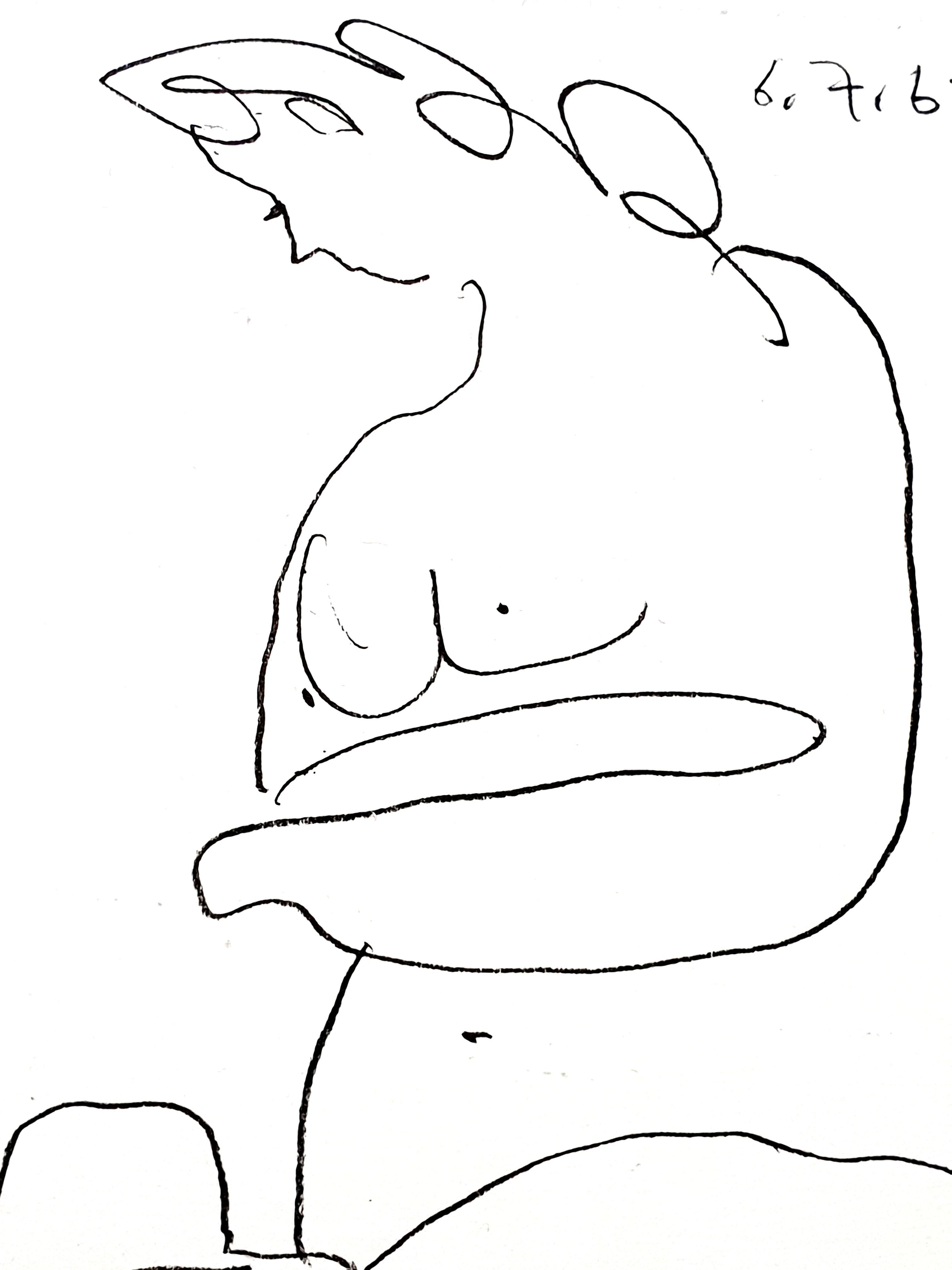 Pablo Picasso – Maler und sein Modell – Originallithographie im Angebot 2