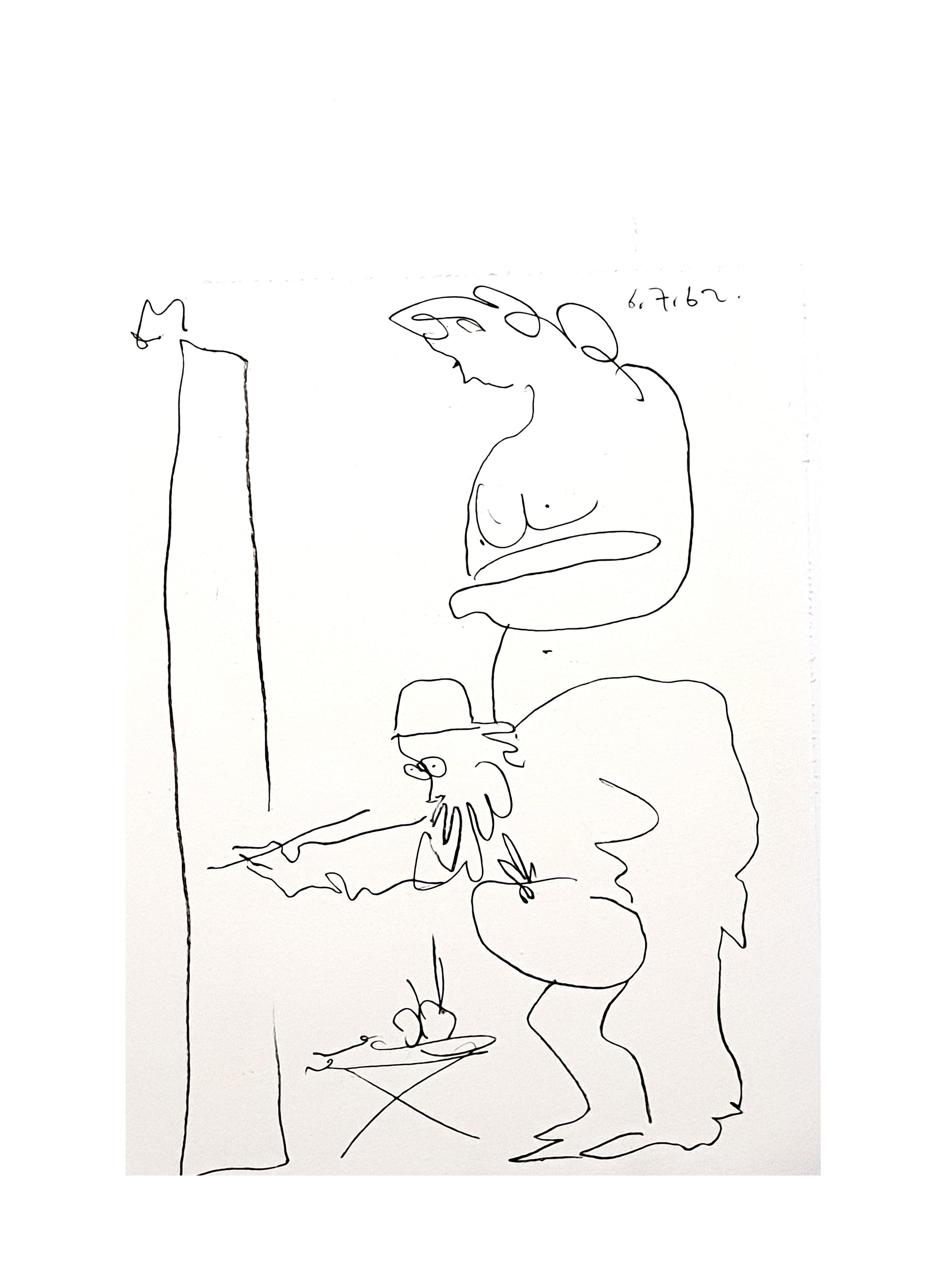 Pablo Picasso – Maler und sein Modell – Originallithographie im Angebot 7