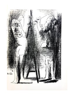 Pablo Picasso - Le peintre et son modèle - Lithographie originale 