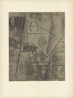 Picasso „Papiers Colles“ 1966 – Original Lithographie im Vintage-Stil