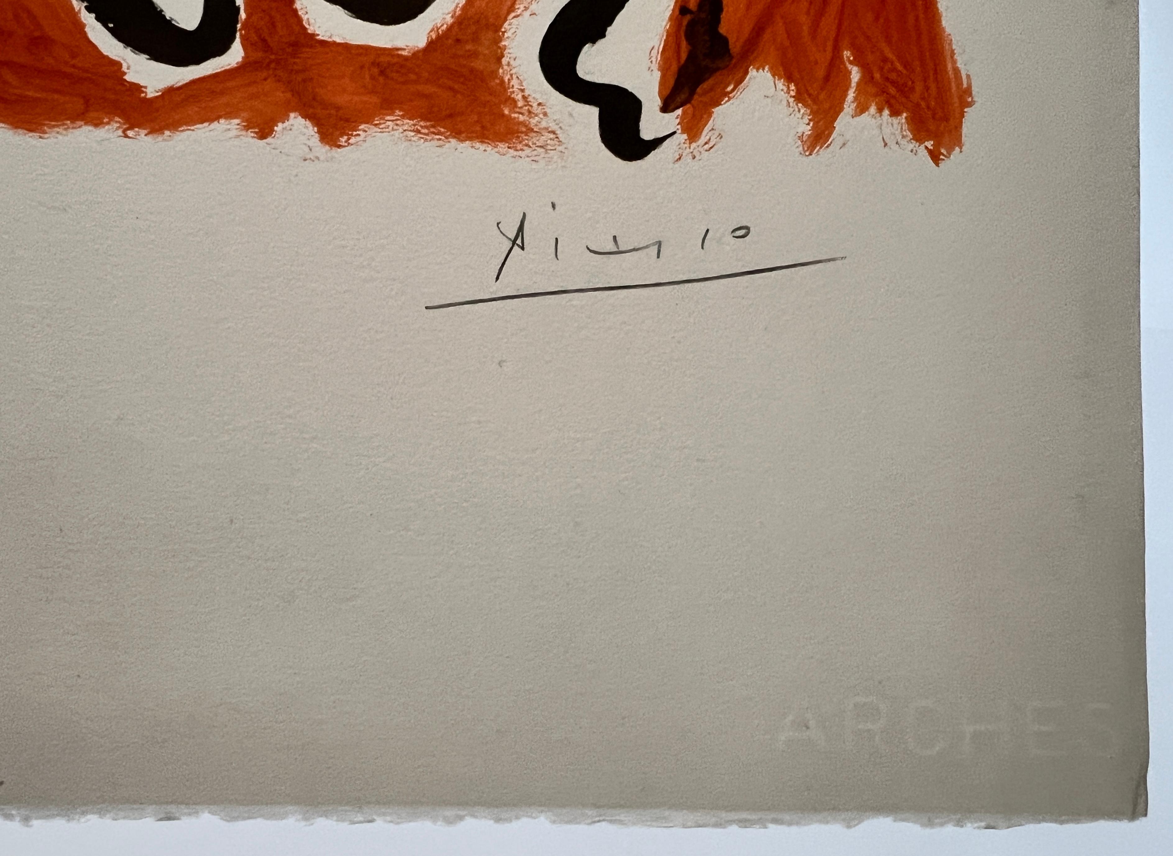 Pablo Picasso - Père Noël - lithographie en couleurs signée sur papier Arches - 1957 3