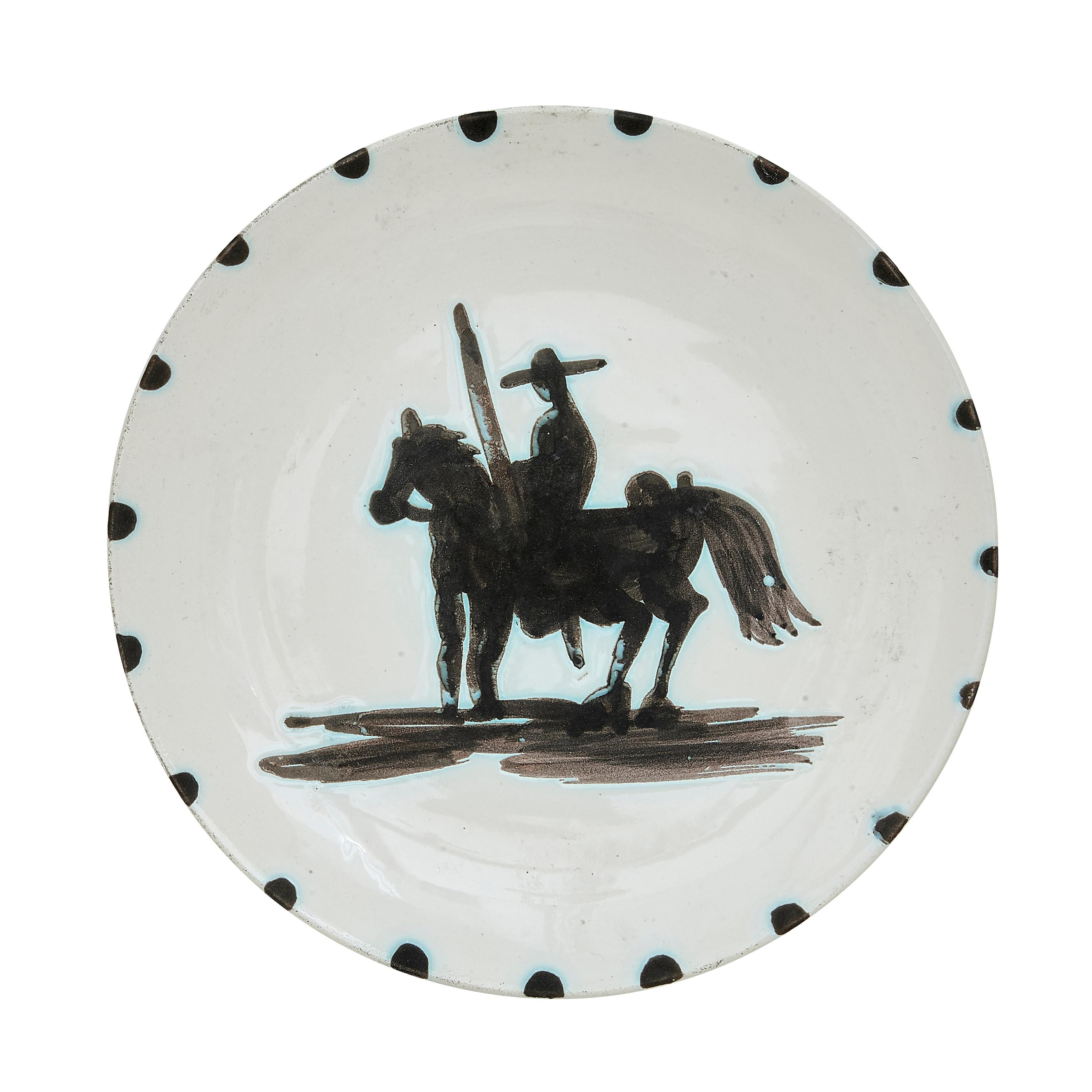 Pablo Picasso "Picador" (A. R. 160) Plaque Madoura du torero 1952