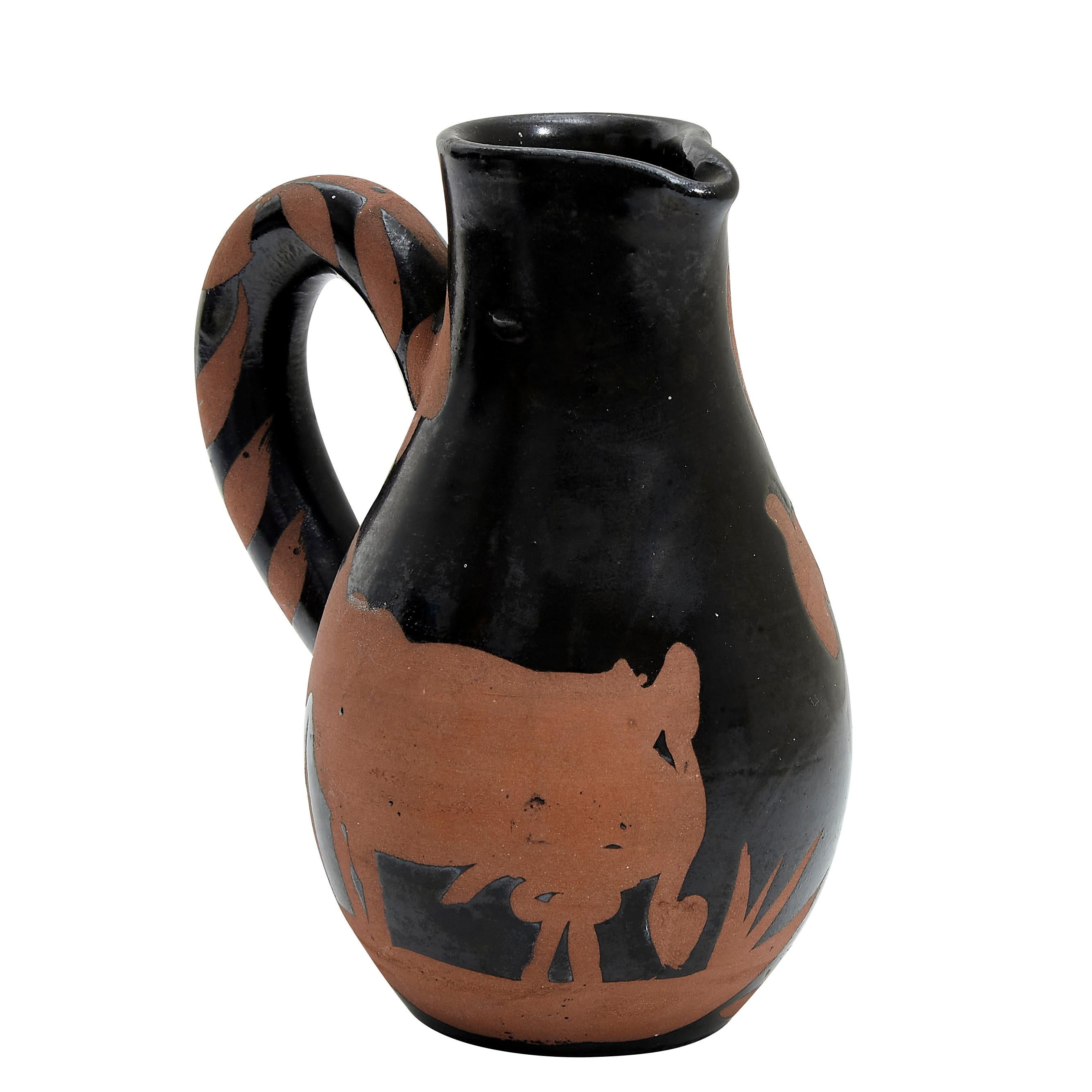 PABLO PICASSO (1881-1973) 
Picador (A. R. 162) 

Terre de faïence pitcher, 1952, from the edition of 500, incised 'Edition Picasso' and 'Madoura', partially glazed and painted.