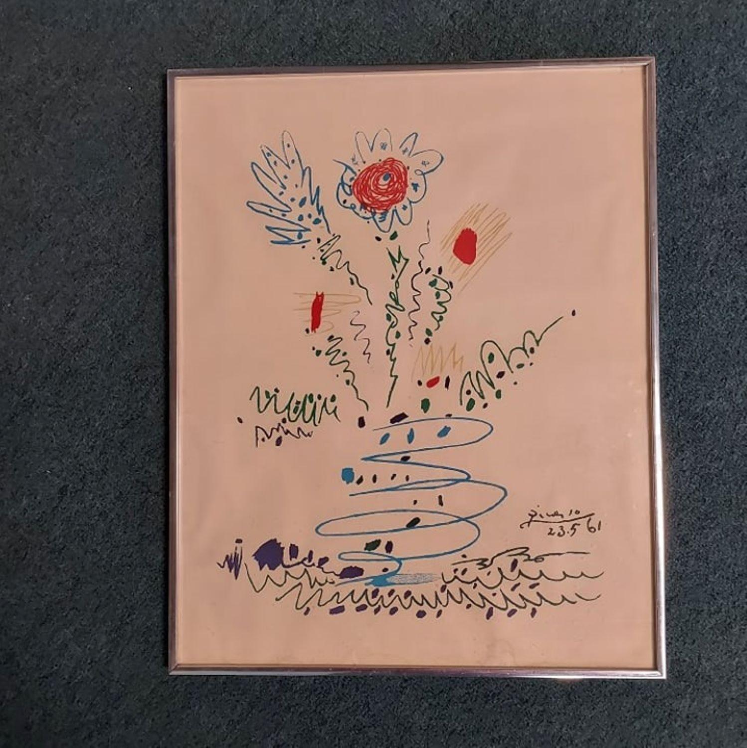 PABLO PICASSO  PRINT Flower 1961 - Print by Pablo Picasso