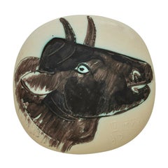 Pablo Picasso „Profil de taureau“ (A. R. 317) Profil eines Stiers Madoura-Plakette eines Stiers