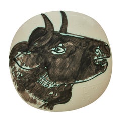 Pablo Picasso « Profil de taureau » (A. R. 317) Profile of a Bull Madoura Plaque