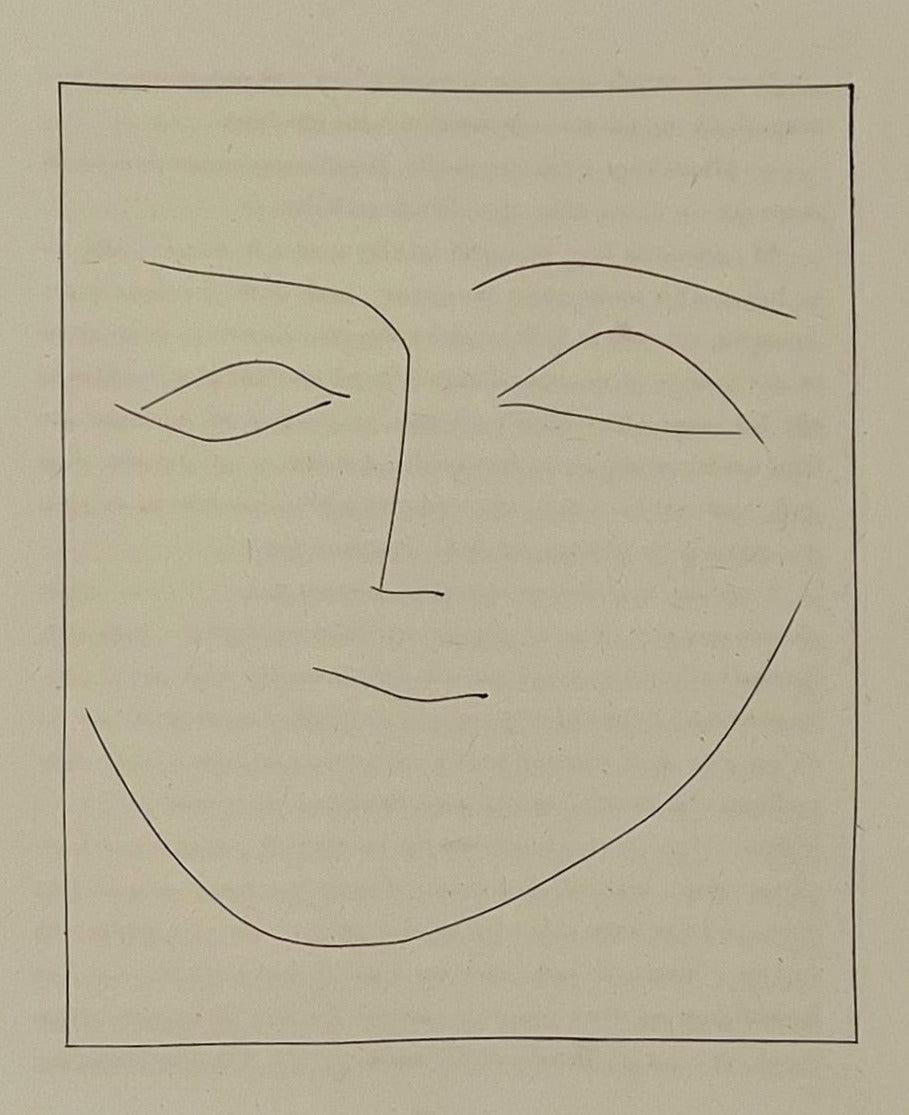 Quadratischer Kopf einer Frau mit halber Smiling (Teller XII), von Carmen