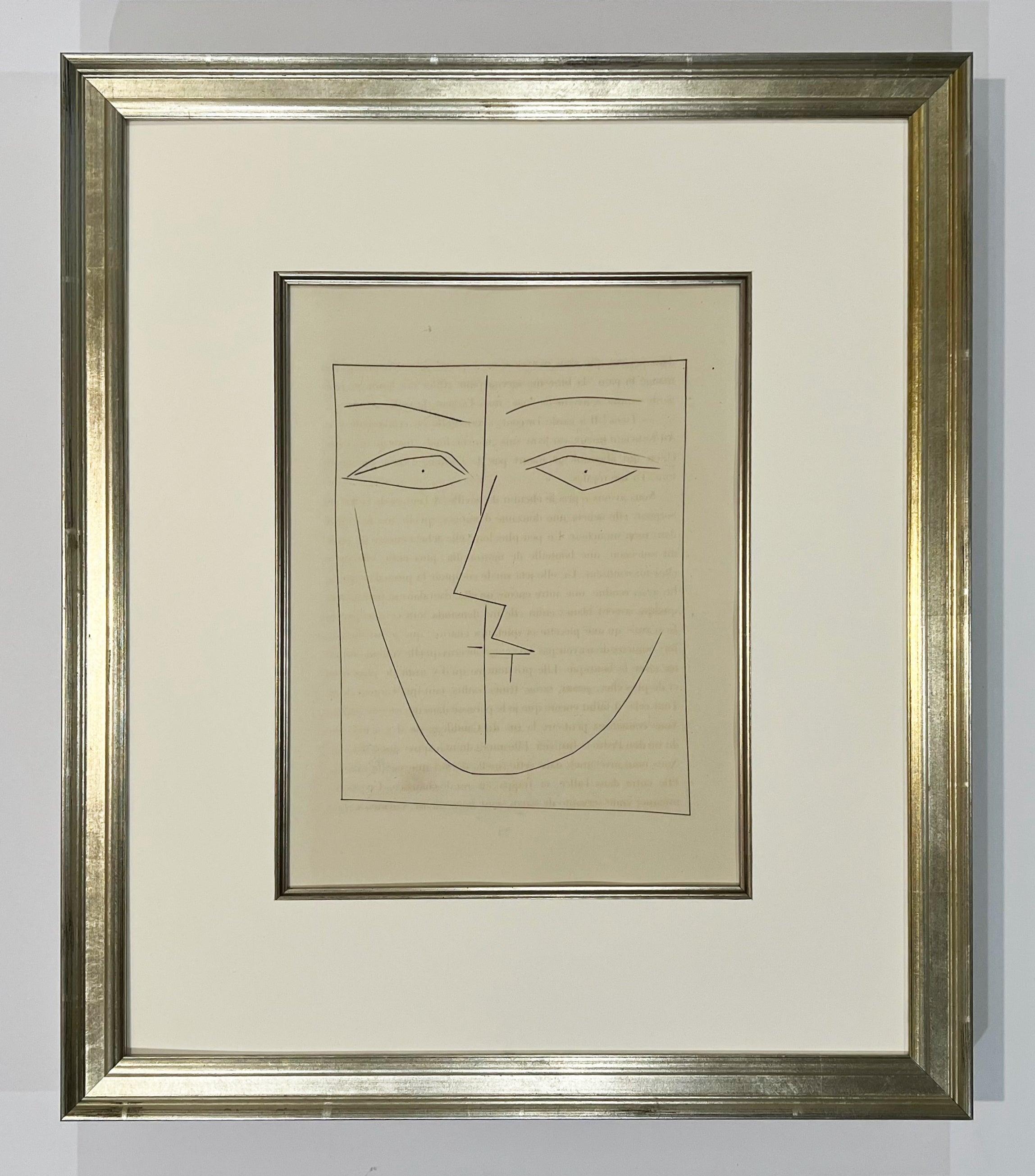Artist: Pablo Picasso
Title: Square Head of a Woman in Semi-profile (Plate XV)
Portfolio: Carmen
Medium: Original etching on Montval wove paper
Year: 1949
Edition: 32/289
Frame Size: 21