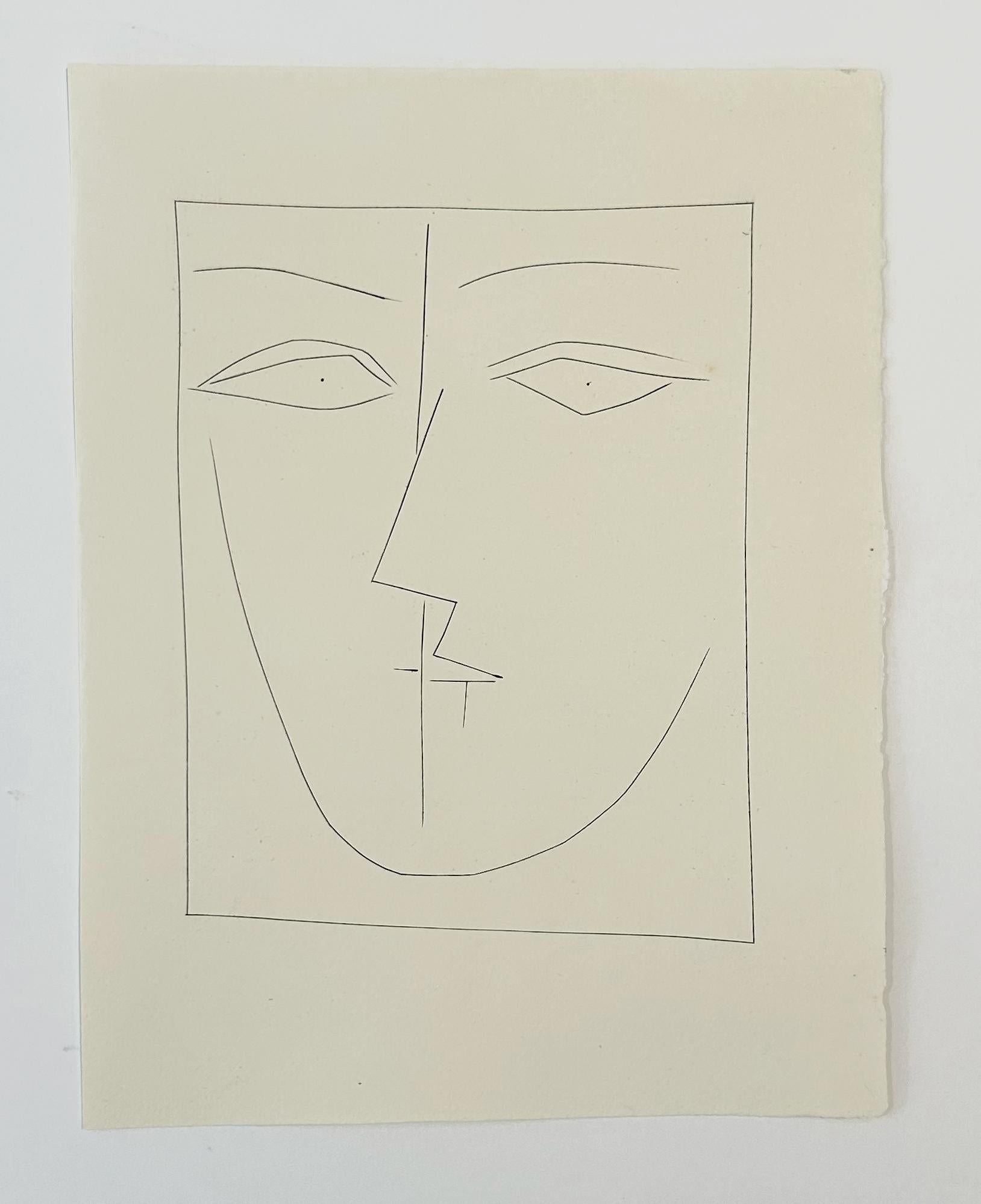 Pablo Picasso, Square Head of a Woman in Semi-profile (Plate XV) from Carmen For Sale 2