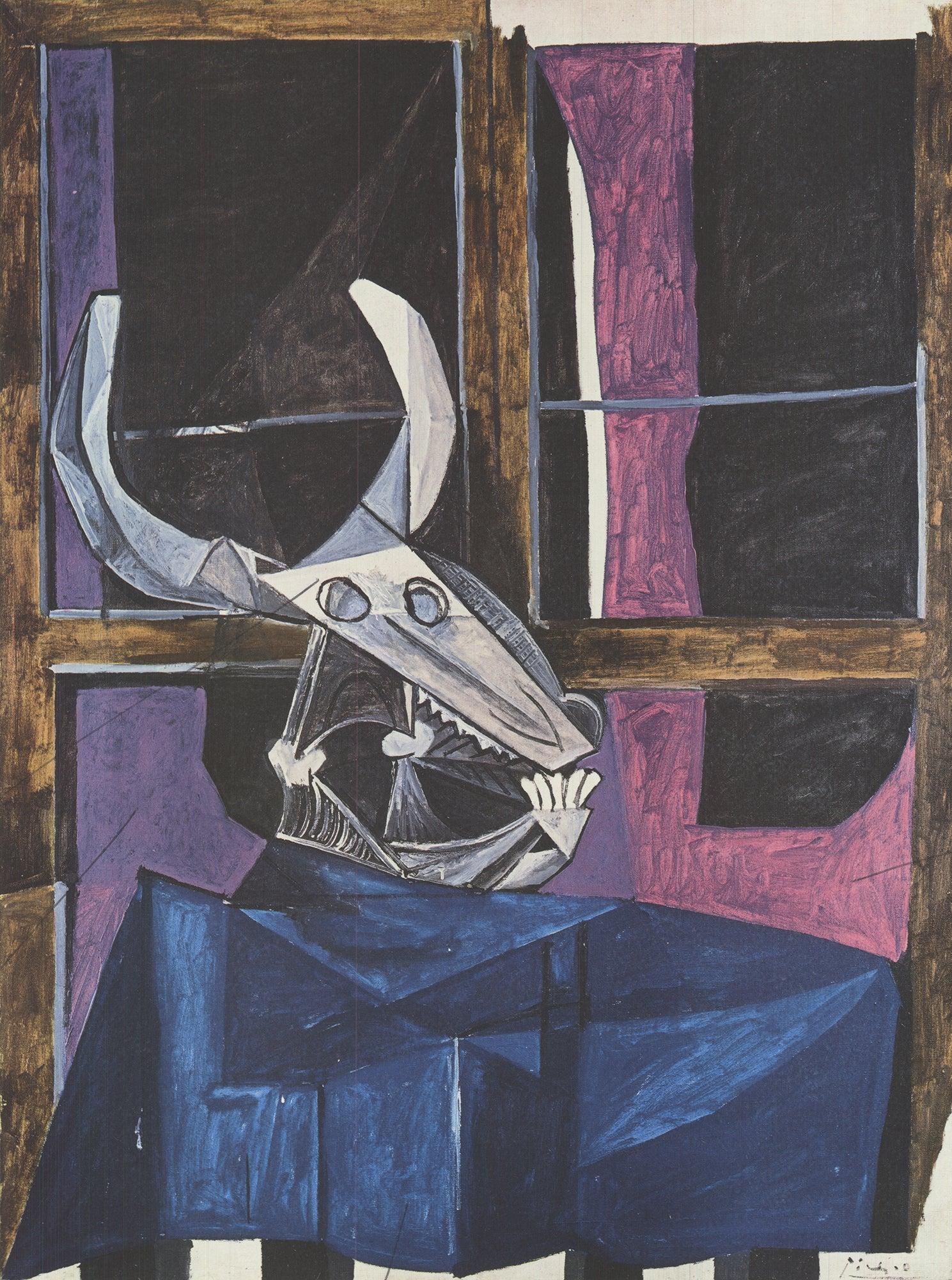Pablo Picasso 'Still Life with Ox Skull (Test Print)' 1990- Offset Lithograph For Sale 1