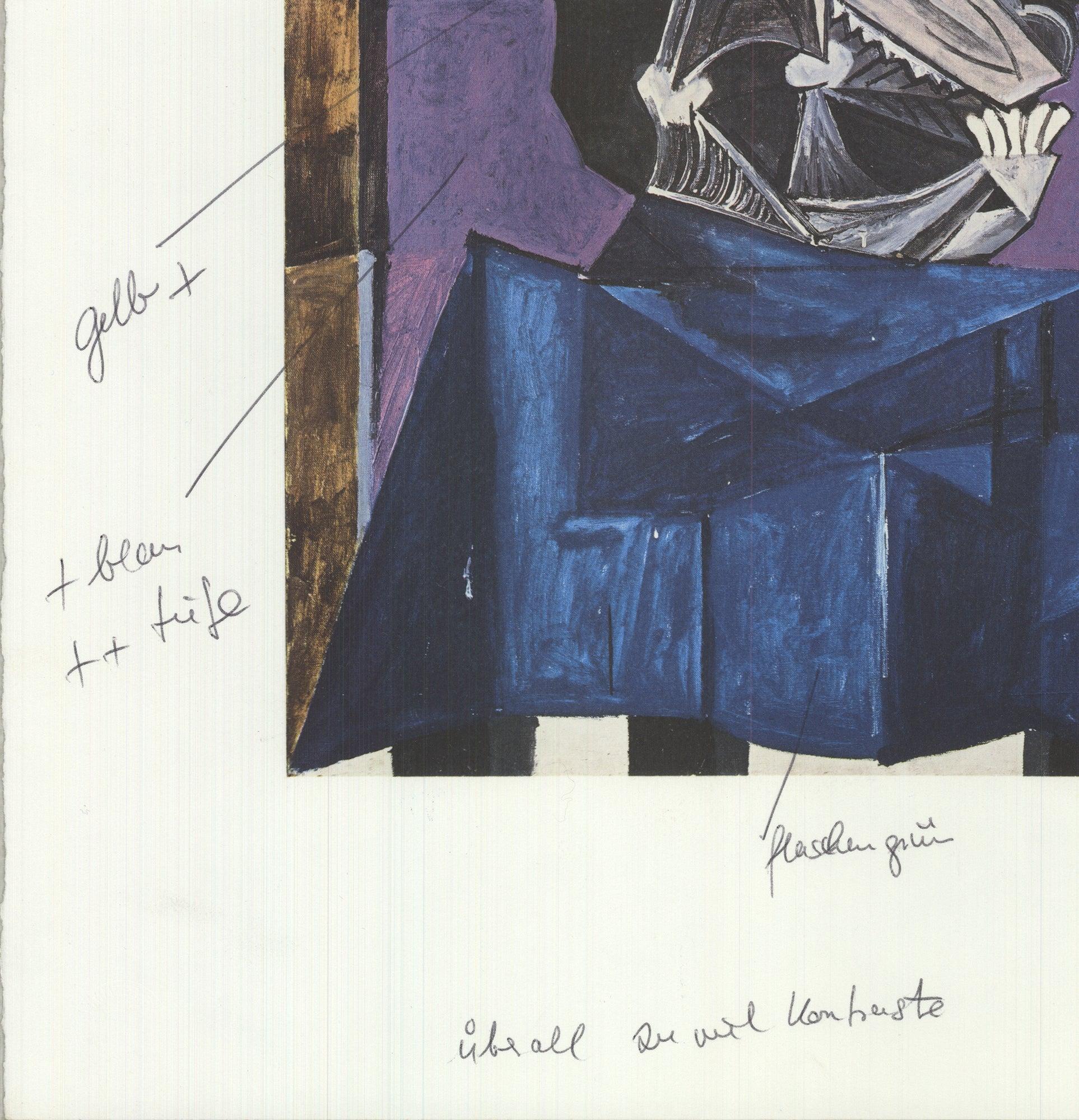 Pablo Picasso „Stillleben mit Ochsen Totenkopf ( Testdruck)“ 1990- Offsetlithographie im Angebot 3