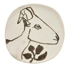 Pablo Picasso "Tête de chèvre de profil" (A. R. 106) Face d'une chèvre de profil