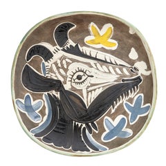 Pablo Picasso 'Tête de chèvre de profil' (A. R. 151) Goat in Profile Plate 1952