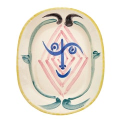 Pablo Picasso "Tête de faune" (A. R. 51) Madoura Face Plate 1948
