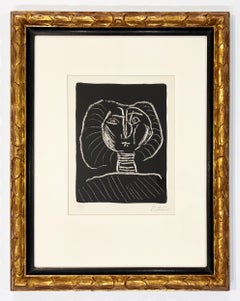 Pablo Picasso Tete de Femme Fond Noir