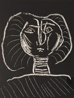 Pablo Picasso Tete de Femme Fond Noir