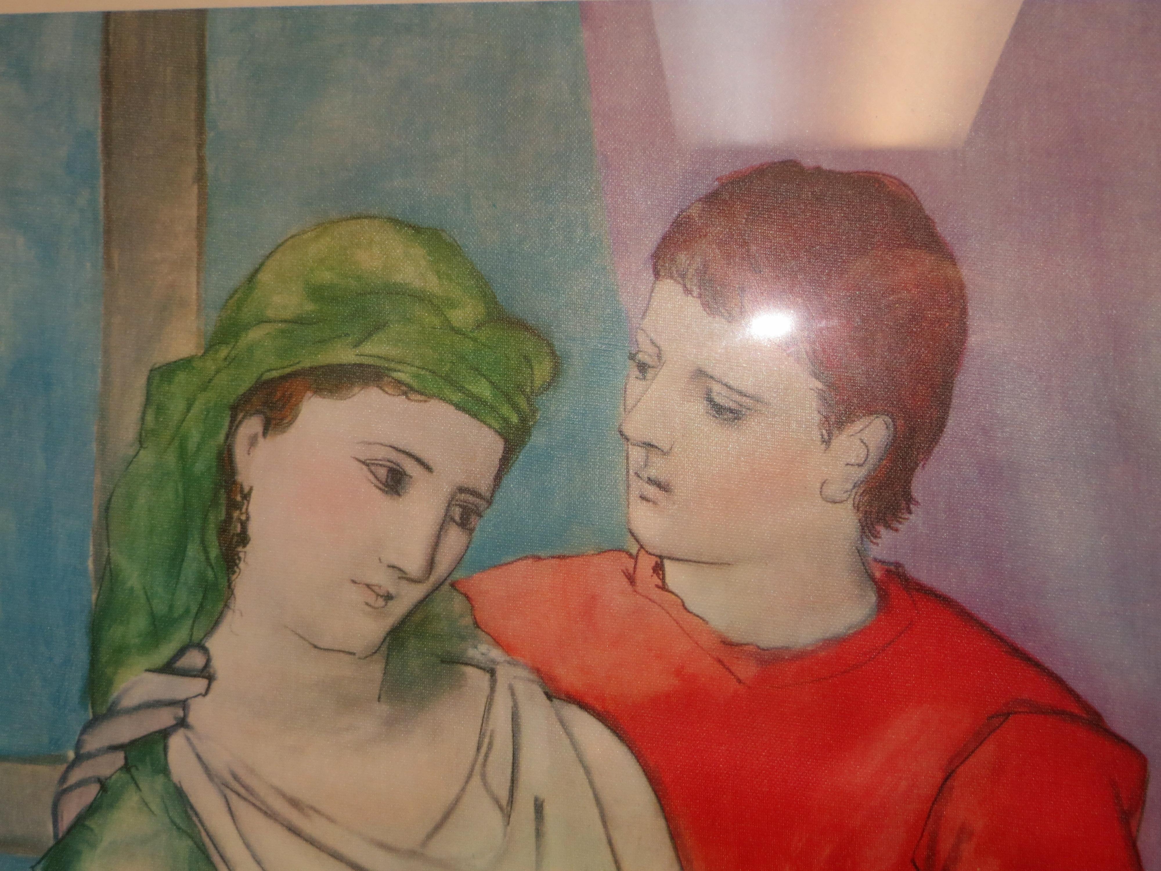 PABLO PICASSO THE LOVERS VINTAGE PRINT 4
