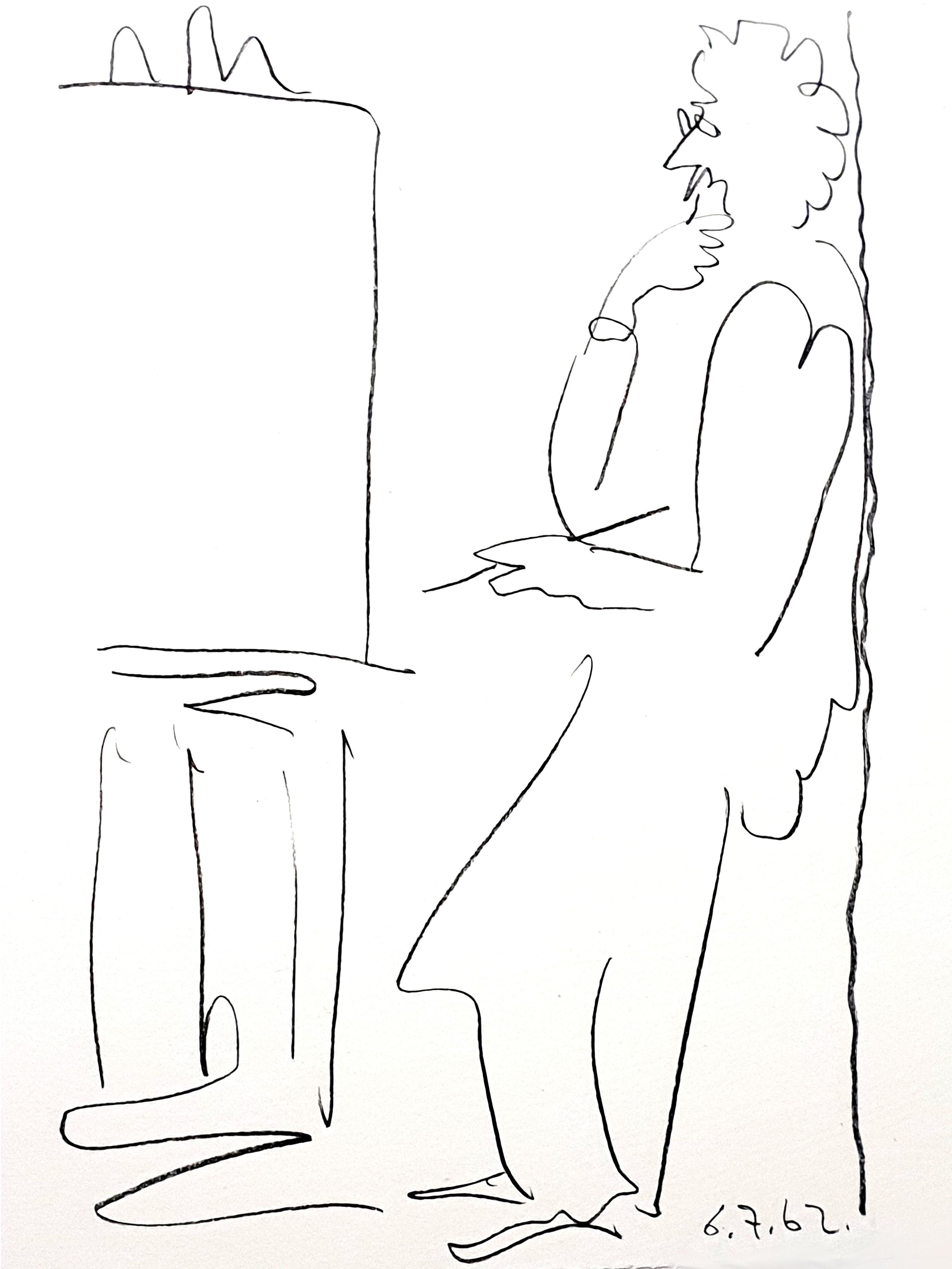 Pablo Picasso - Lithograph
Title: Painter and his Model
From the illustrated book "Regards sur Paris" (Paris: André Sauret, 1962)
Pulled from the folio numbered 85 from the edition of 150, apart from the edition of 30 HC 
Individual prints were not