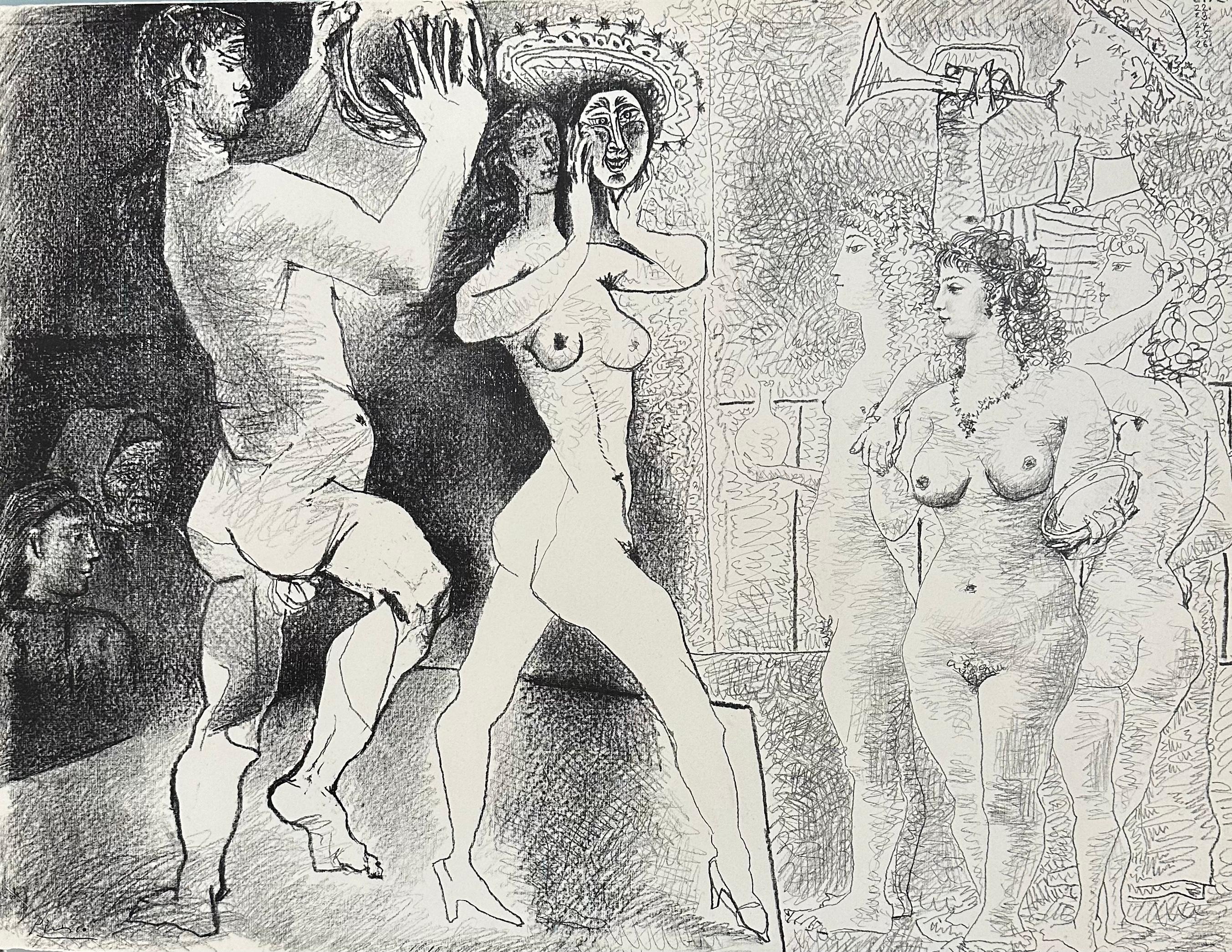 Pablo Picasso
The Rehearsal, (La Répétition)
Original Lithograph, (litho crayon composition on transfer paper, transferred to stone)
Hand signed in ink in lower left corner
Numbered 5/50 from the edition of 50
Bloch 756, Mourlot 252
19.75 x 25.75
