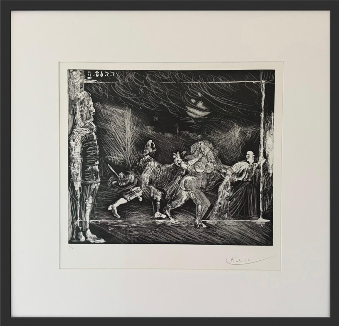 Pablo Picasso THÉÂTRE OU TÉLÉVISION: CAPE ET ÉPÉE 1968 Acquatinta - Serie 347 in vendita 1
