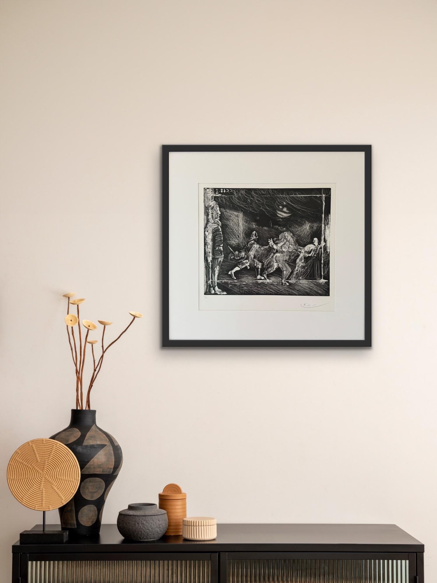 Pablo Picasso THÉÂTRE OU TÉLÉVISION: CAPE ET ÉPÉE 1968 Acquatinta - Serie 347 in vendita 3
