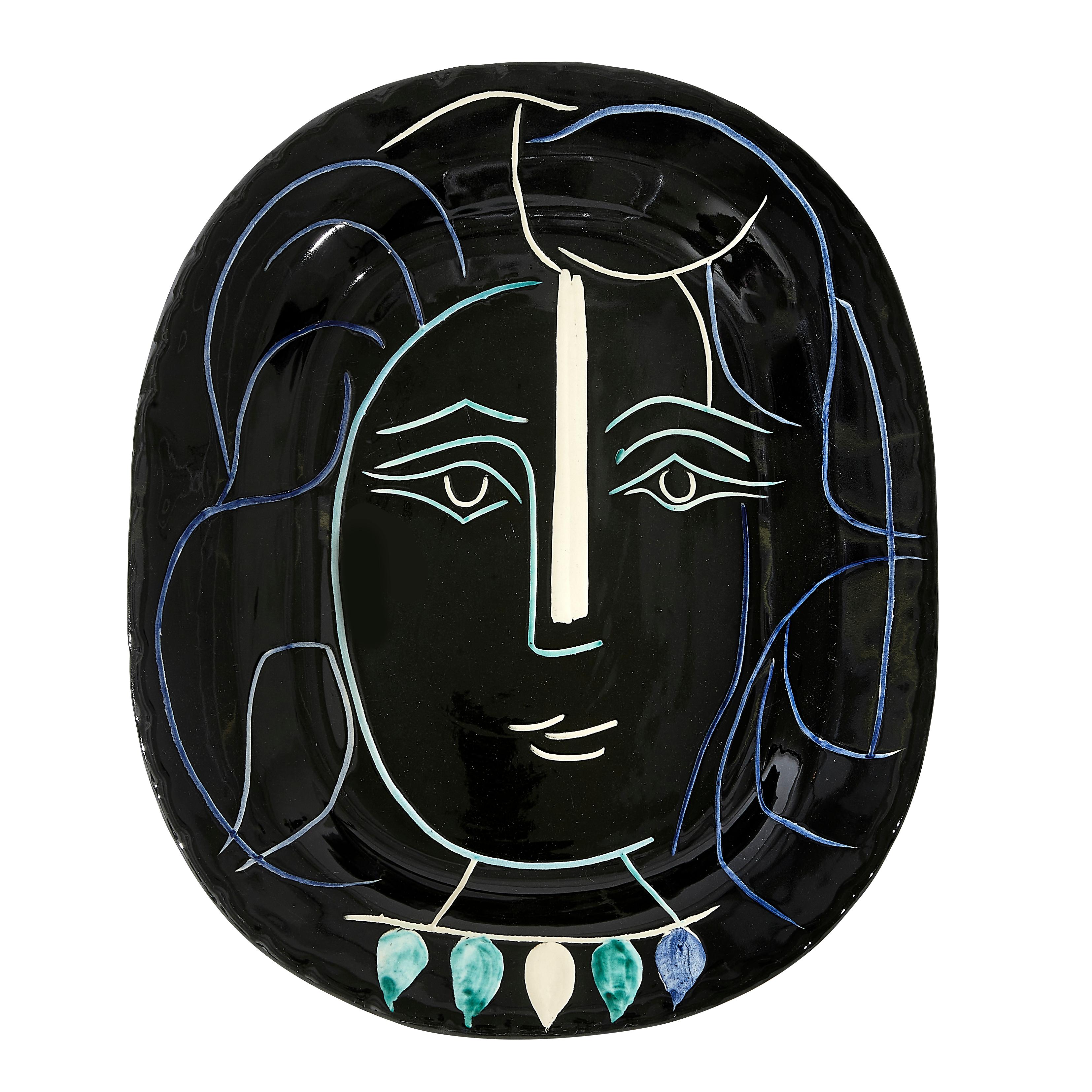 Pablo Picasso "Visage de femme" (A. R. 220) Volto di donna Madoura 1953