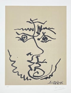 Pablo Picasso – Visage ( Face ) – hand-signed Lithograph on Rives BFK - 1967