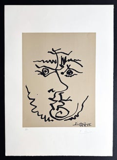 Pablo Picasso - Visage - lithograph on BFK Rives paper - 1967