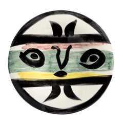 Pablo Picasso 'Visage No. 101' (A. R. 475) Madoura Face Plate 1963
