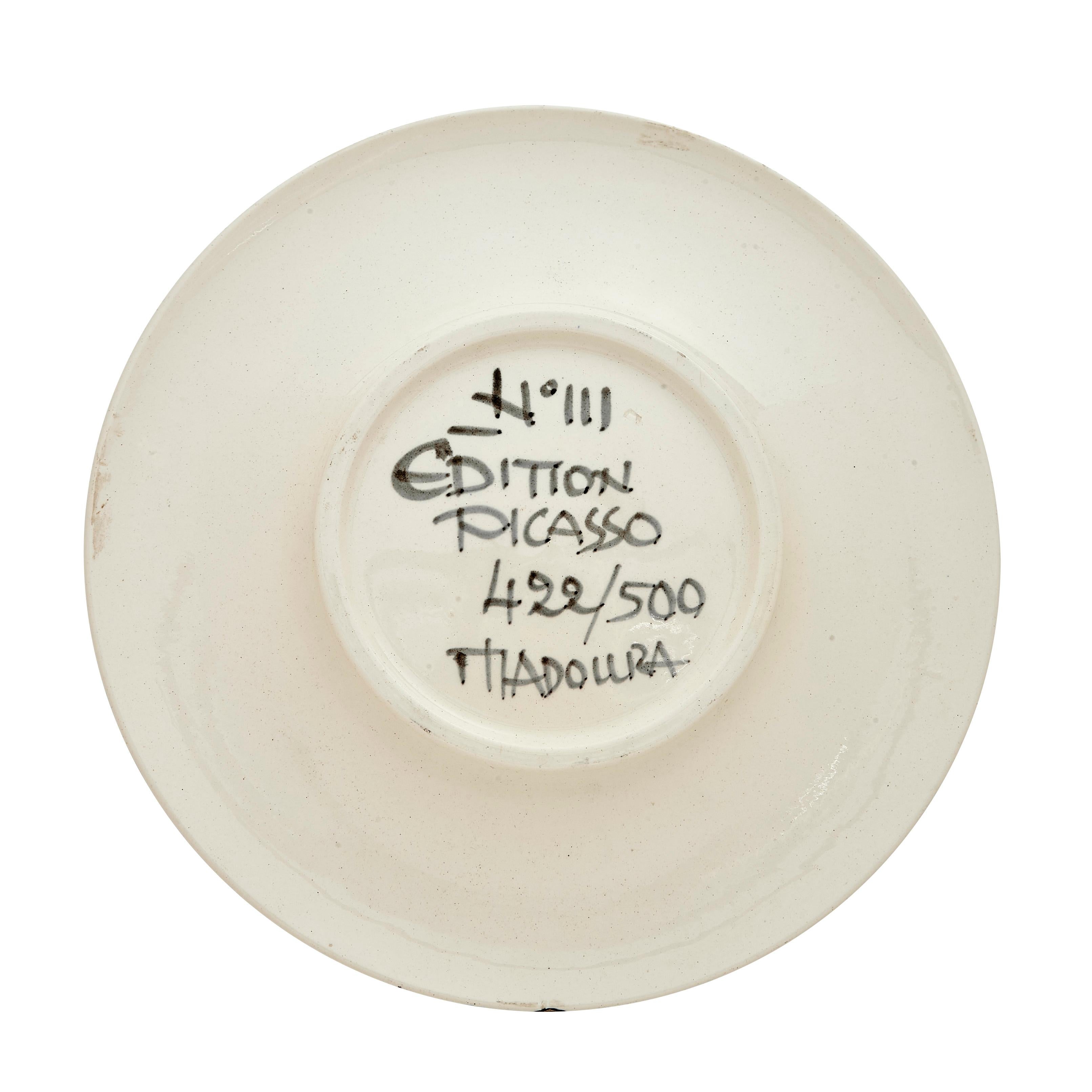 Pablo Picasso 'Visage No. 111' (A. R. 476) Madoura Face Plate 1963 For Sale 1