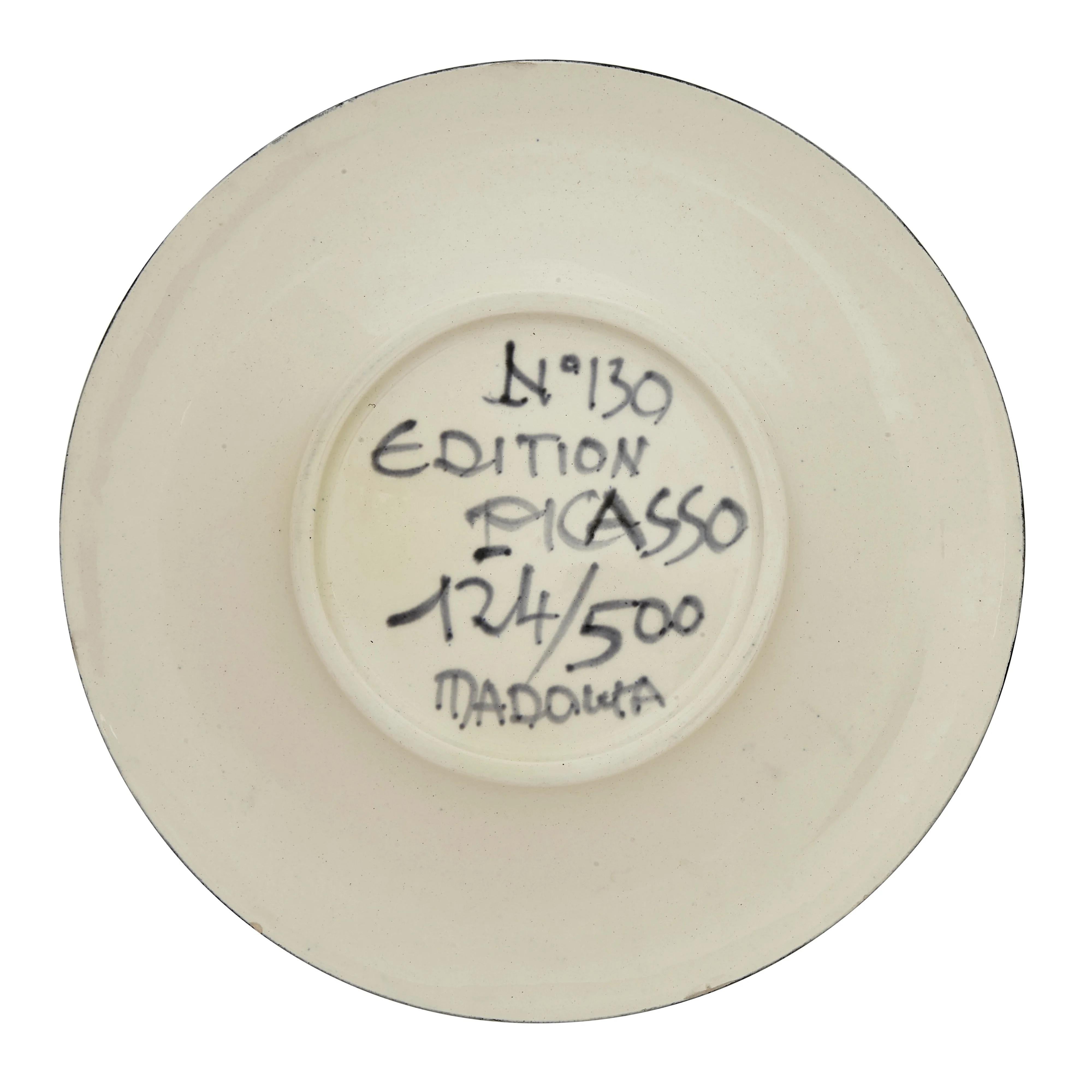 Pablo Picasso 'Visage No. 130' Piastra facciale Madoura (A. R. 479) in vendita 1
