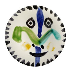 Pablo Picasso "Visage Nr. 144" (A. R. 480) Gesicht Madoura Platte 1963