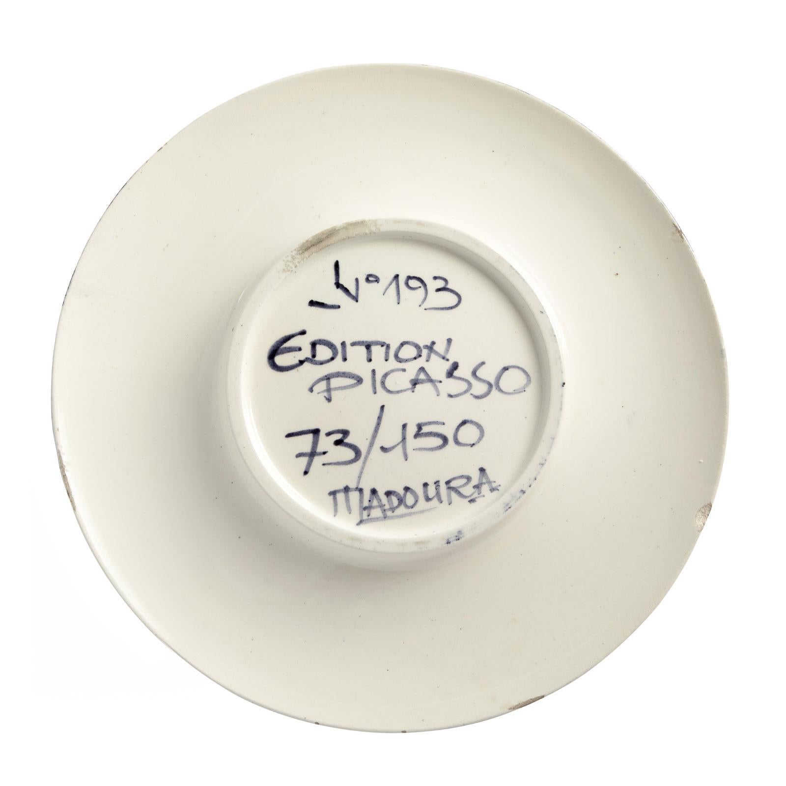 Pablo Picasso 'Visage No. 193' (A. R. 493) Face Madoura Plate 1963 For Sale 1