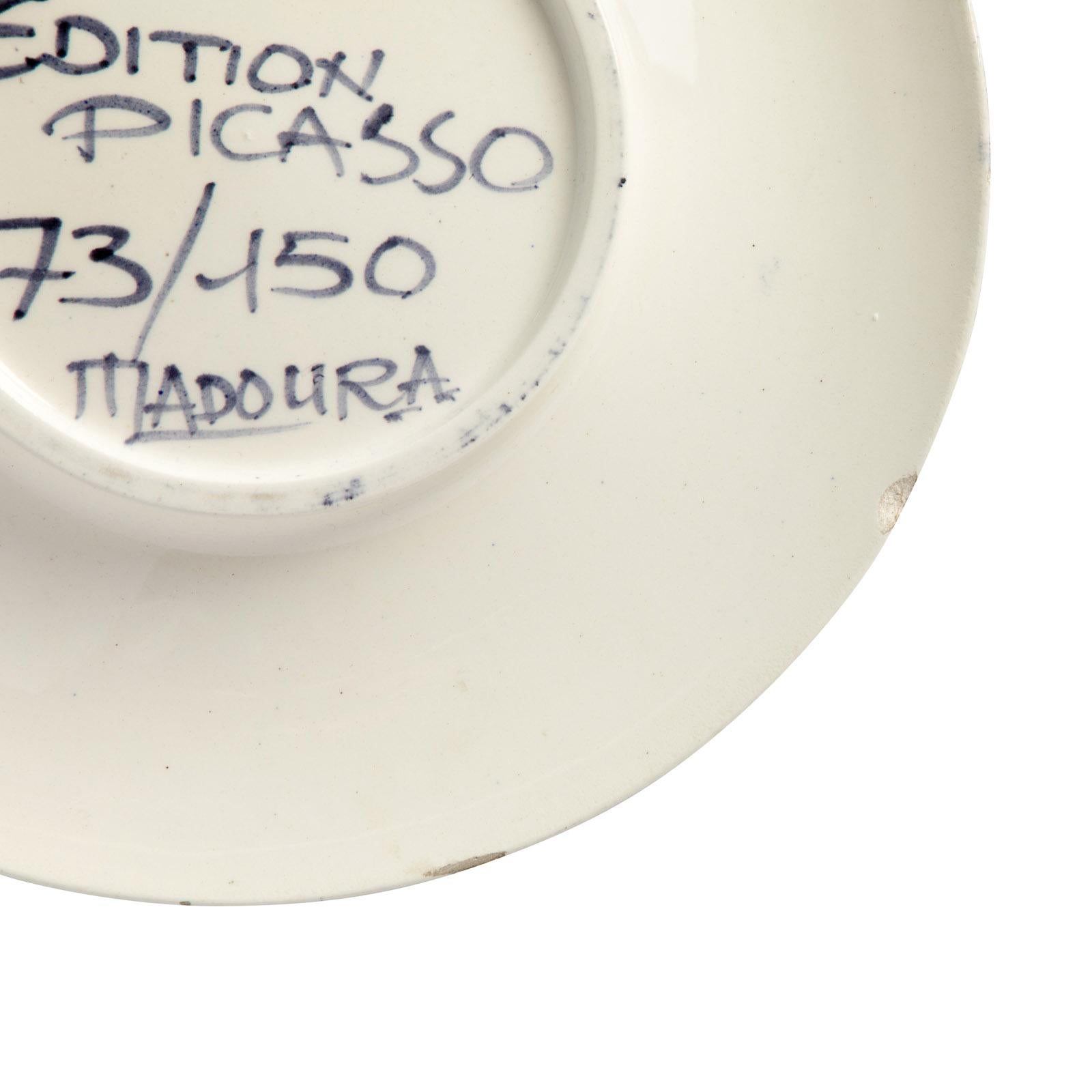 Pablo Picasso 'Visage No. 193' (A. R. 493) Face Madoura Plate 1963 For Sale 2